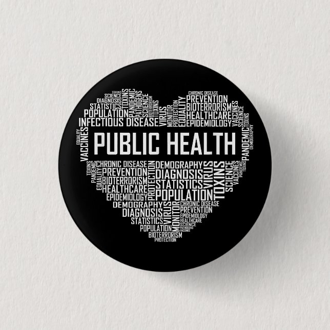 Public Health Heart Gift Healthcare Worker Epidemi 3 Cm Round Badge (Front)