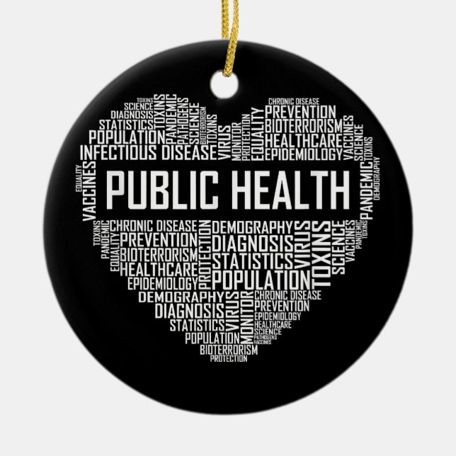 Public Health Heart Gift Healthcare Worker Epidemi Ceramic Tree Decoration (Front)