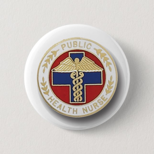 Public Health Nurse 6 Cm Round Badge (Front)