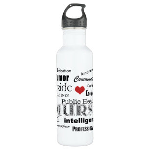 Public Health Nurse-Attributes//red heart 710 Ml Water Bottle