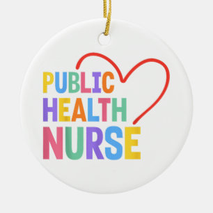 Public Health Nurse Heart Ceramic Tree Decoration