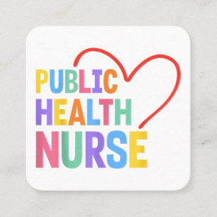 Public Health Nurse Heart Square Business Card