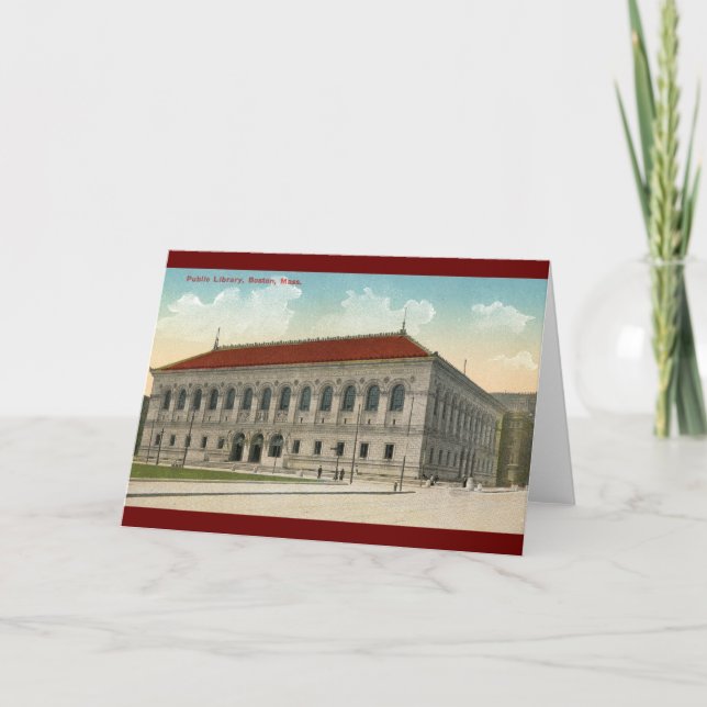 Public Library, Boston 1911 Vintage Card (Front)