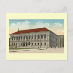 Public Library, Boston 1911 Vintage Style Postcard