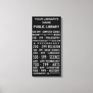 Public Library Dewey Decimal on canvas Print