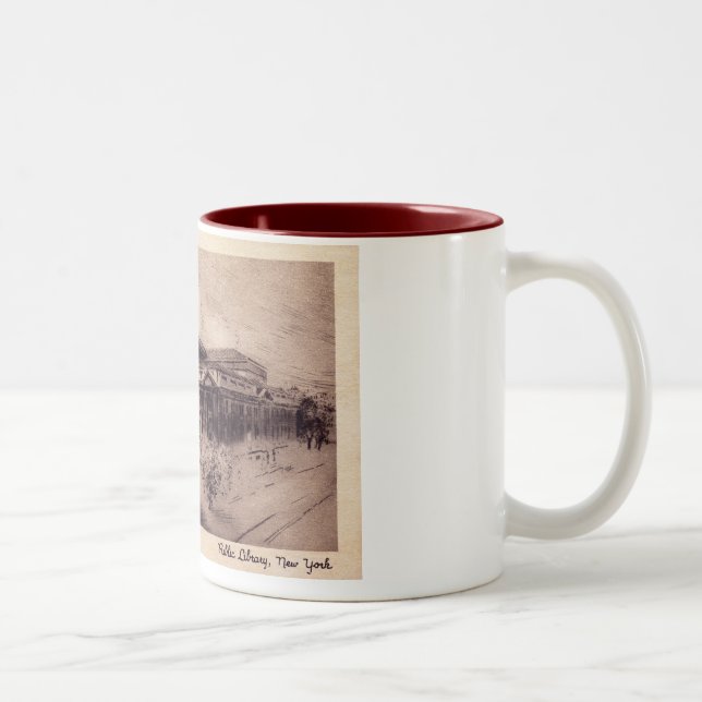 Public Library, New York City Vintage Two-Tone Coffee Mug (Right)