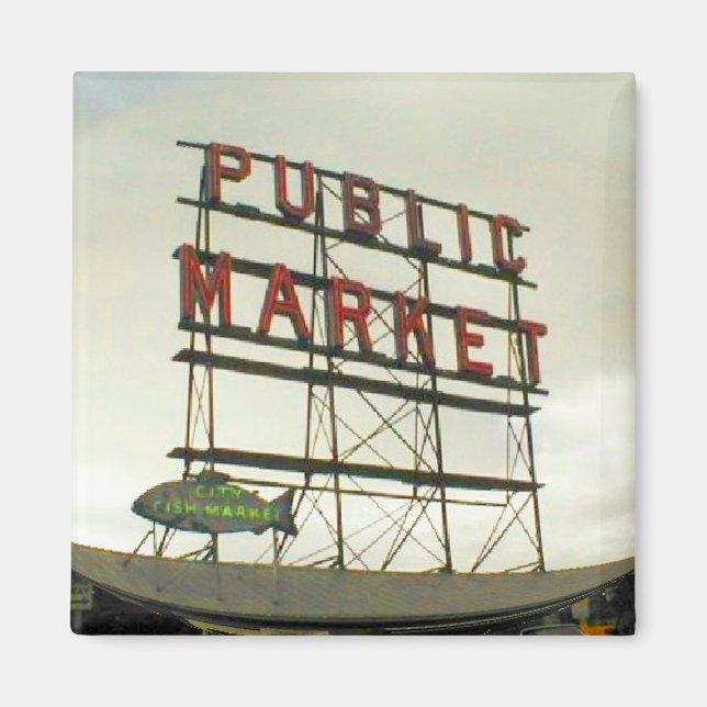 Public Market in Seattle, WA Magnet (Front)