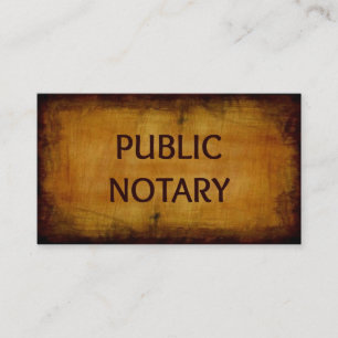 Public Notary Antique Brushed Wood Business Card