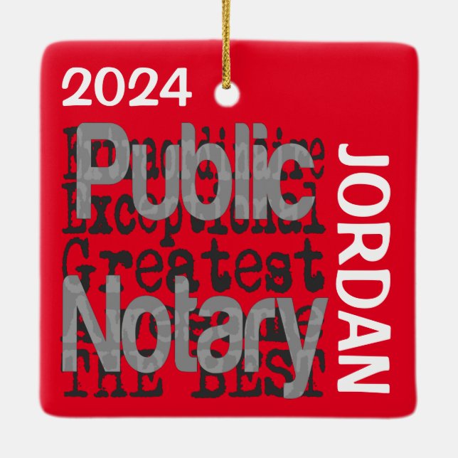 Public Notary Extraordinaire CUSTOM Ceramic Ornament (Back)
