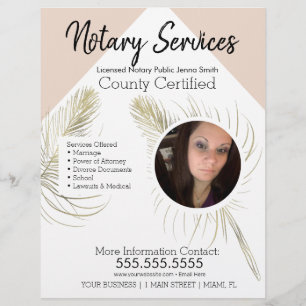 Public Notary Services Pink Gold Photo Business Fl Flyer