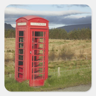 Public Phone Box, Ellishadder, near Staffin, Square Sticker