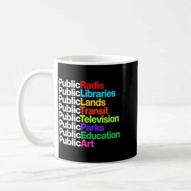 Public Radio Libraries Lands Transit Tedenimion Coffee Mug (Left)
