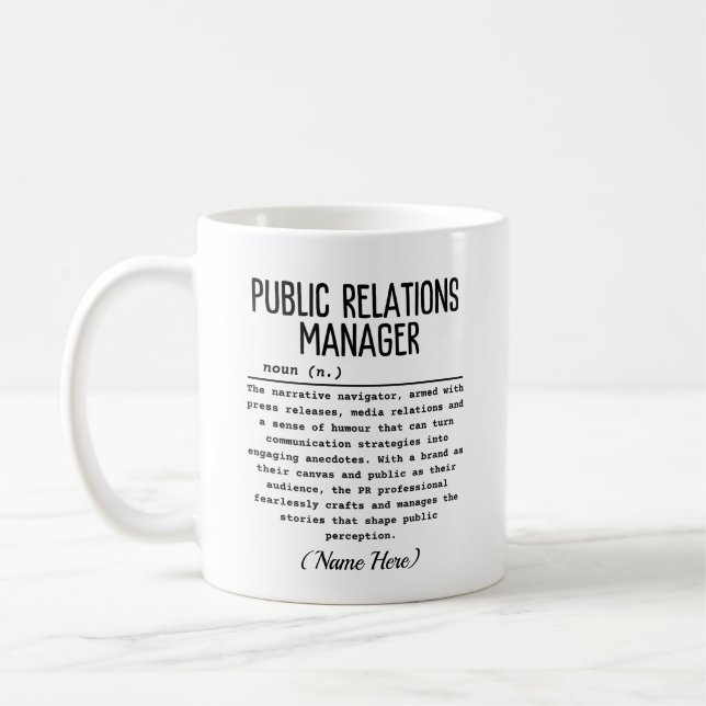 Public Relations Coffee Mug (Left)