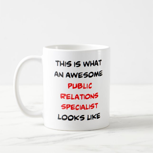 public relations specialist, awesome coffee mug (Left)