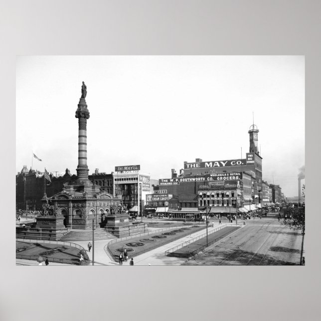 Public Square, Cleveland, 1900 Poster (Front)