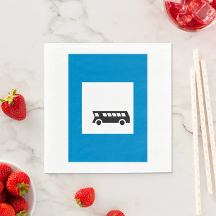 Public Transport Bus Stop Sign Urban Transit Napkin