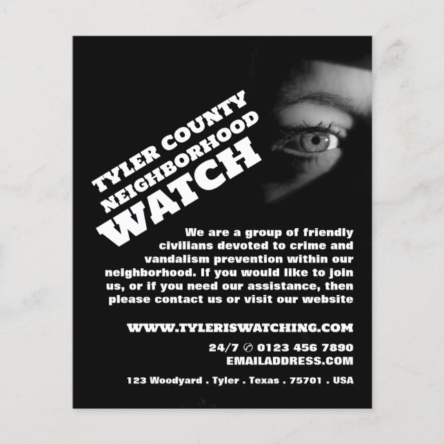 Public View, Neighborhood Community Watch Advert Flyer (Front)