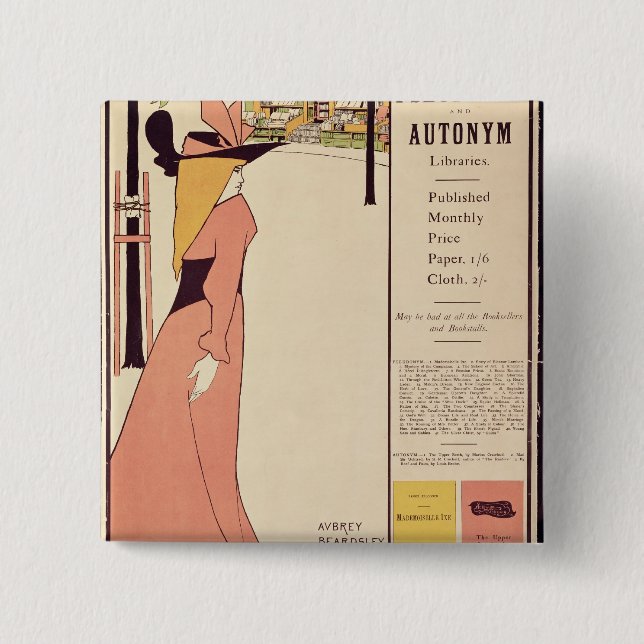 Publicity poster for 'The Yellow Book' 15 Cm Square Badge (Front)