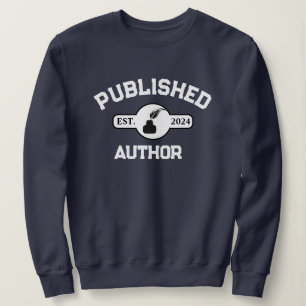 Published Author Modern Quill Ink White Text Sweatshirt