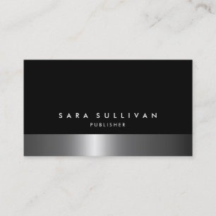Publisher Bold Dark Chrome Business Card