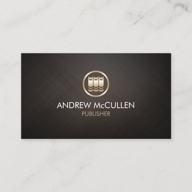 Publisher Printing Books Icon Business Card (Front)