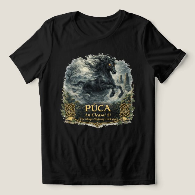 Púca Folklore - An Cleasaí Sí (The Fairy Trickster Tri-Blend Shirt (Design Front)