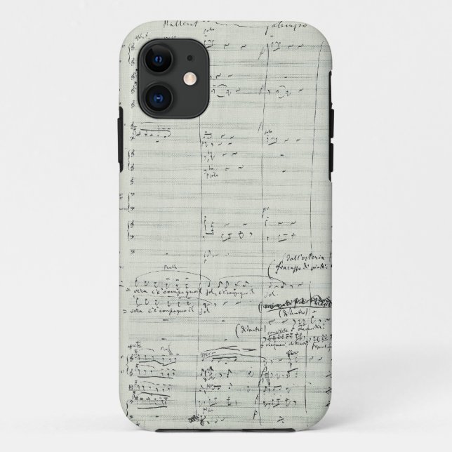Puccini Opera La Bohème Music Manuscript Excerpt Case-Mate iPhone Case (Back)