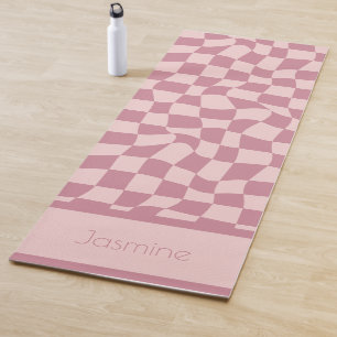 Puce Pink Chequered Yoga Mat