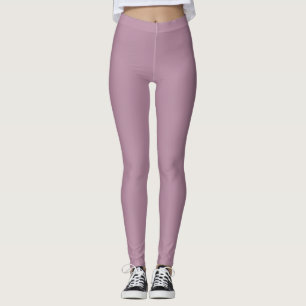 Puce Solid Blank Color Leggings