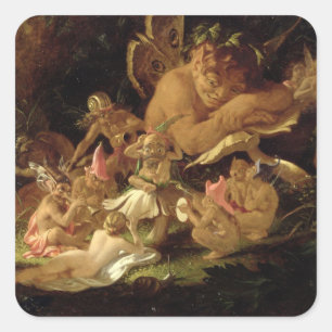 Puck and Fairies, from 'A Midsummer Night's Dream' Square Sticker