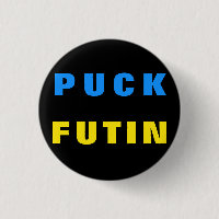 Puck Futin Button Ukrainian Flag - Support Ukraine