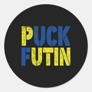 Puck Futin For This War - War On Ukraine - Support Classic Round Sticker
