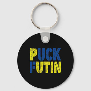 Puck Futin For This War - War On Ukraine - Support Key Ring