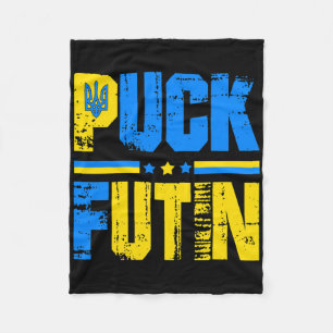 Puck Futin Gift Tee Ukrainian Flag Lover  Fleece Blanket