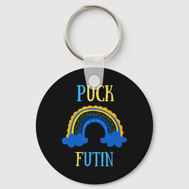 Puck Futin Meme Funny Design Ukraine Russia  Key Ring (Front)
