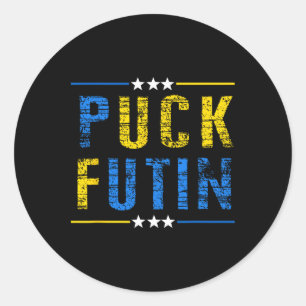 Puck Futin Meme I Stand With Ukraine Ukrainian Lov Classic Round Sticker