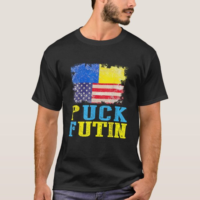Puck Futin Meme Stand With Ukraine Ukrainian Lover T-Shirt (Front)