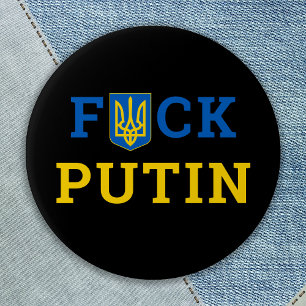 Puck Futin Ukraine Support Ukrainian  Button