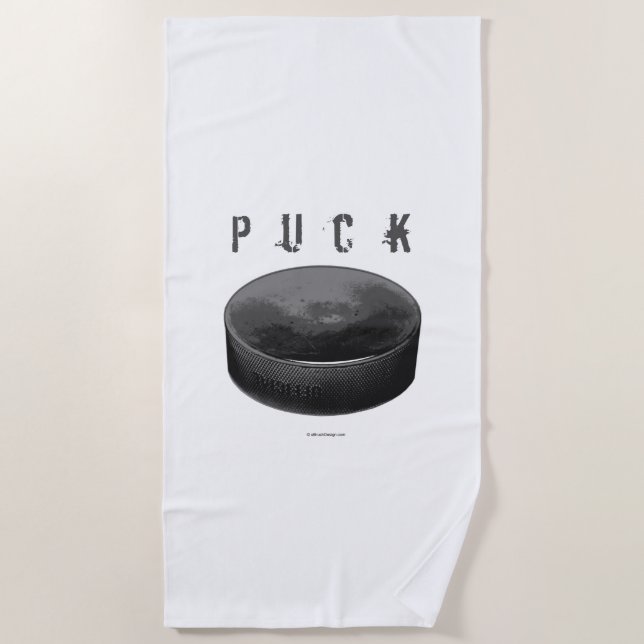 PUCK (hockey) Beach Towel (Front)