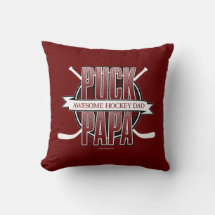 Puck Papa (Hockey Dad) Throw Pillow