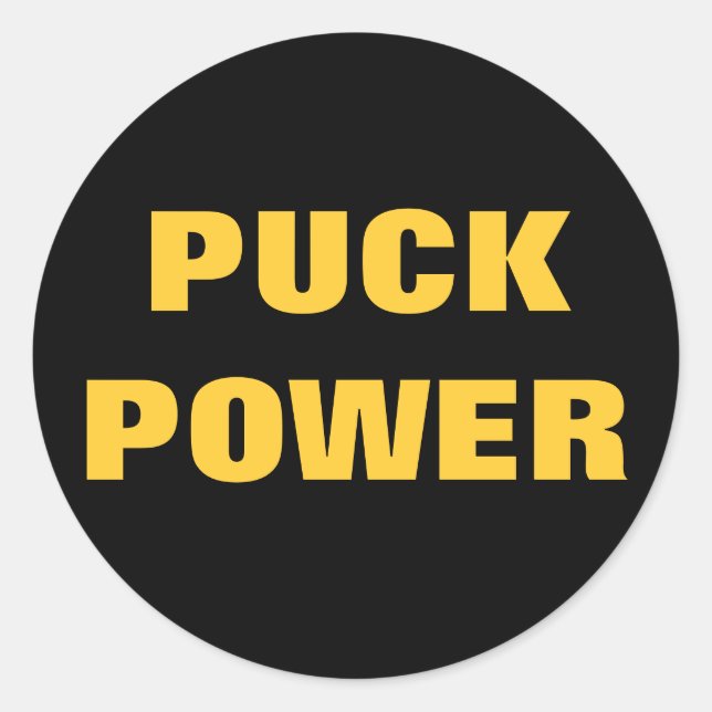 PUCK POWER CLASSIC ROUND STICKER (Front)