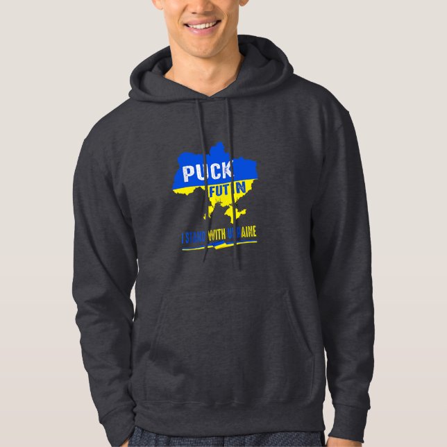 PUCK PUTIN UKRANIAN SUPPORT HOODIE (Front)