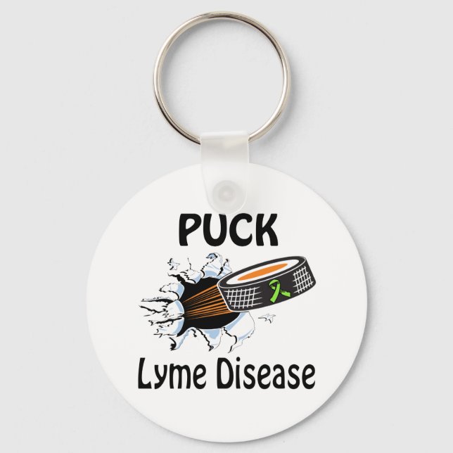 Puck The Causes Lyme Disease Keychain (Front)