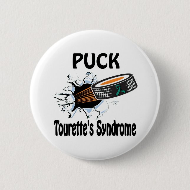 Puck The Causes Tourette'S Syndrome Button (Front)