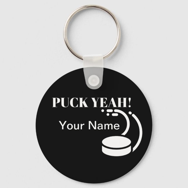 Puck Yeah Hockey Key Ring (Front)