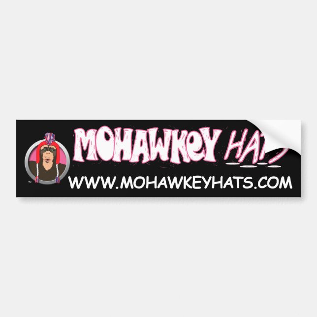 Pucker Mohawkey Monkey bumper sticker (Front)