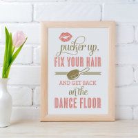 Pucker Up and Fix Your Hair | Ladies Restroom Sign