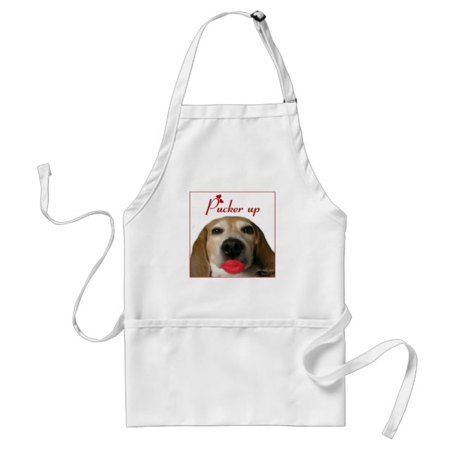 Pucker Up Beagle Apron (Front)