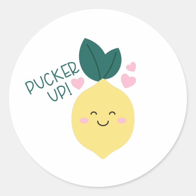Pucker Up Classic Round Sticker (Front)