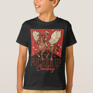 Pucker Up Cowboy Funny Western Valentines  T-Shirt